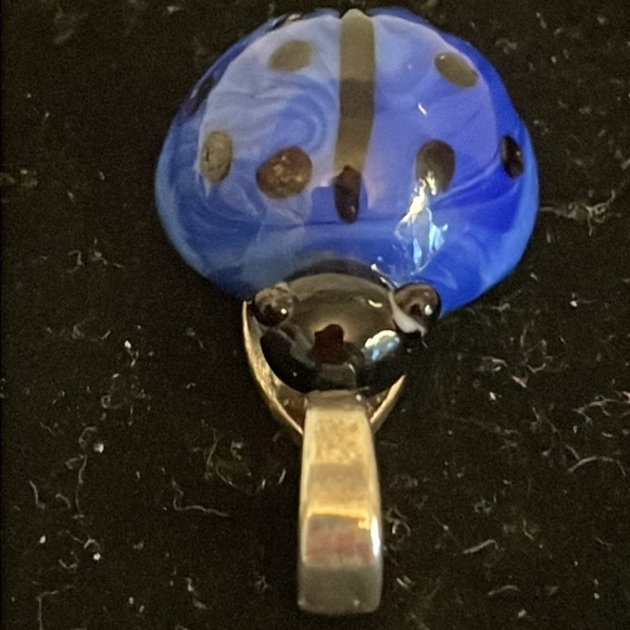 1.5” blue and black 3D lady big charm pendant with jump hoop - Picture 3 of 10